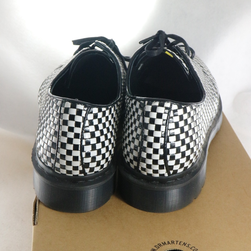 DR. MARTENS Hugh Black/White Woven Checkered Shoes - Picture 5 of 8